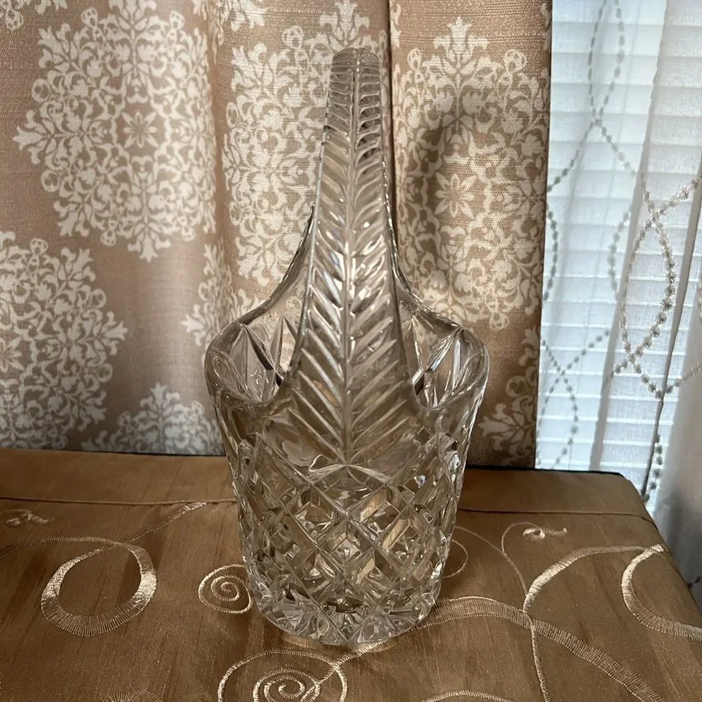 Vintage Crystal Glass Basket